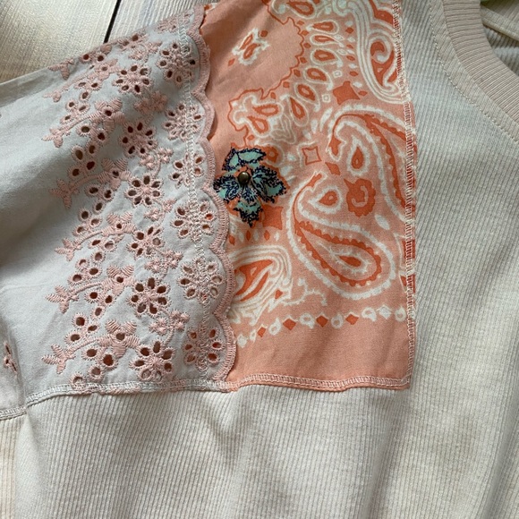 Free People Feelin' It Patch Alabaster Combo Shirt - Picture 11 of 14